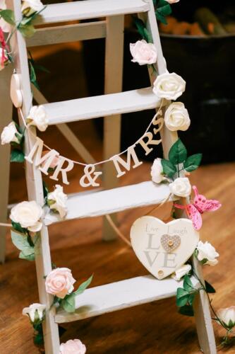 Mr.  Mrs. ladder decor